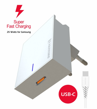 Swissten Super Fast Charging 25W + USB-C/USB-C 1,2m bílý