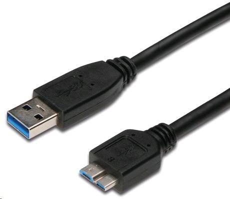 PremiumCord Kabel USB 3.0 A - Micro B 1m, propojovací (M/M)