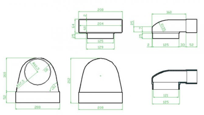 Faber Přechodové koleno 90° 87.540