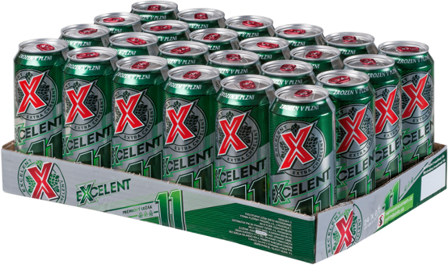 Pivo Grambrinus Excelent 11° plechovka 24X0,5L