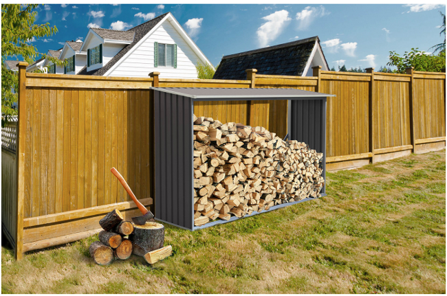 Přístřešek na dřevo G21 WOH 181 - 242 x 75 cm, šedý - GWS-182-GRY