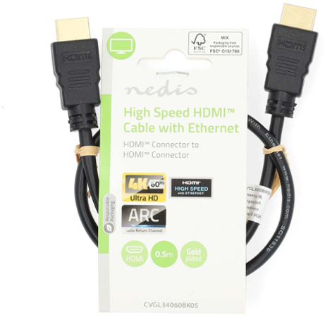 Nedis CVGL34060BK05 HDMI 4K@60Hz 0,5 m