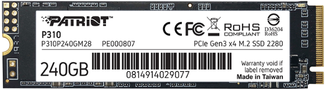 PATRIOT P310/240GB/SSD/M.2 NVMe/5R
