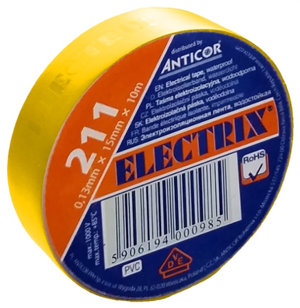 Anticor 211 Electrix PVC 15mm x 10m, žlutá