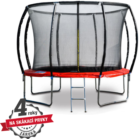 G21 SpaceJump 305 cm + ochranná síť + žebřík, červená