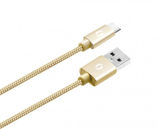 Aligator datový kabel PREMIUM 2A, USB-C zlatý