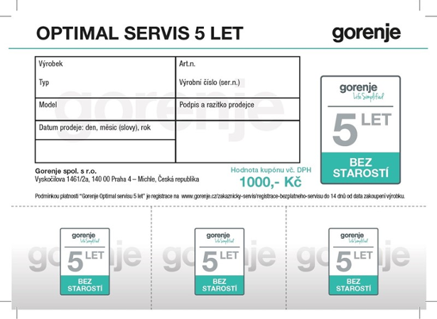 Gorenje Optimal servis 5 let