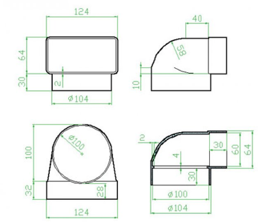 Faber Přechodové koleno 90st. 87.431