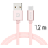 Swissten Textile USB / USB-C 1,2 m růžovo/zlatý