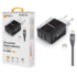 Aligator 3.4A, 2xUSB, smart IC, černá, kabel pro iPhone/iPad 2A