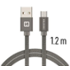 Swissten Textile USB / micro USB 1,2 m šedý