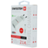 Swissten Smart IC 2x USB 2,1A + USB-C 1,2m, bílá